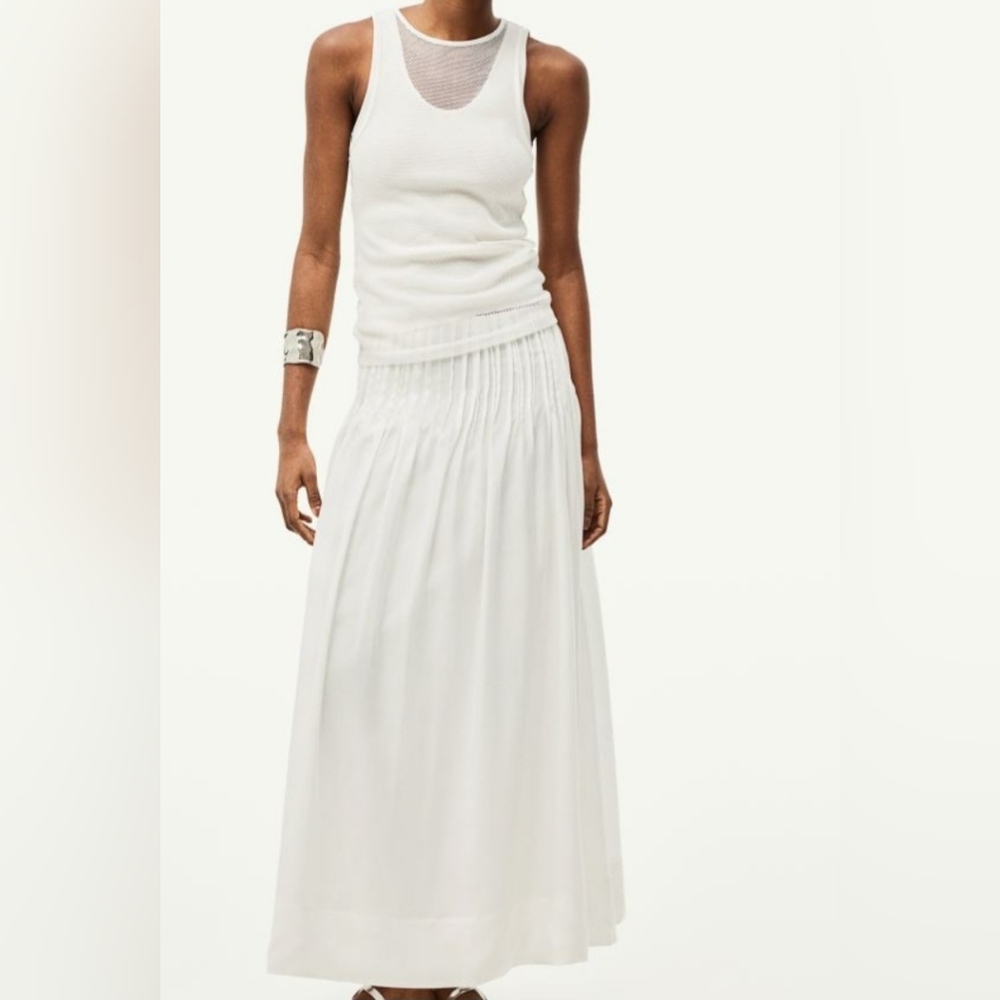 H&M Pin-Tuck White Skirt Sz XS